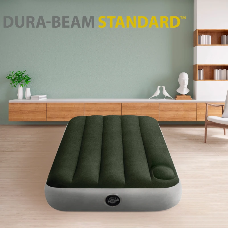 Colchón Hinchable Individual INTEX Dura-Beam Fiber-Tech Downy, 191x76x25 Cm, Azul
