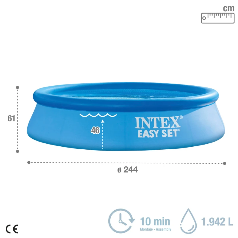 Piscina Hinchable Easy Set con Depuradora 1.250 L/h, 244x61x46 Cm, Azul