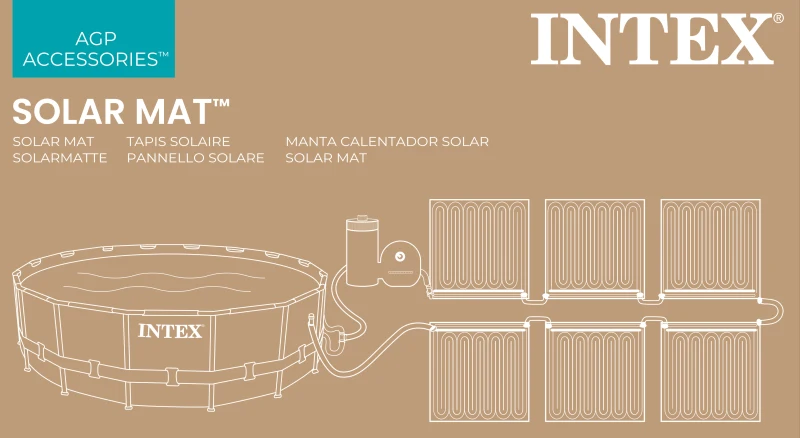 Alfombra Calentadora Solar Intex para Piscina Desmontable, 120x120 Cm, Negro