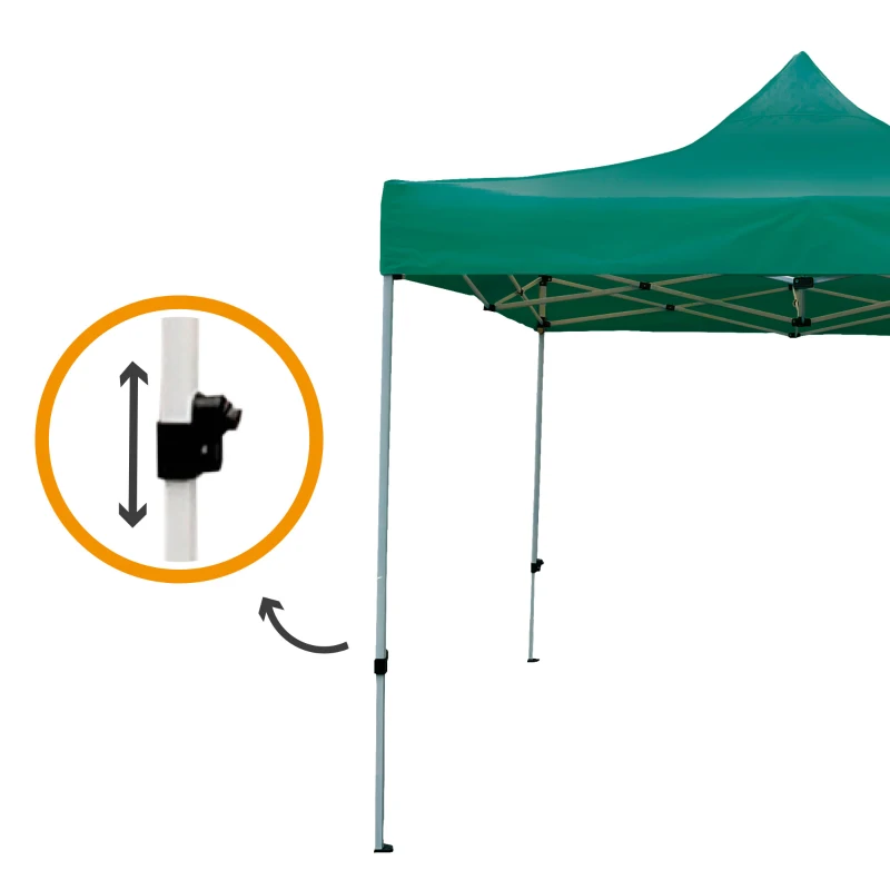 Cenador Plegable Ajustable en Altura, 300x300x220/320 Cm, Verde
