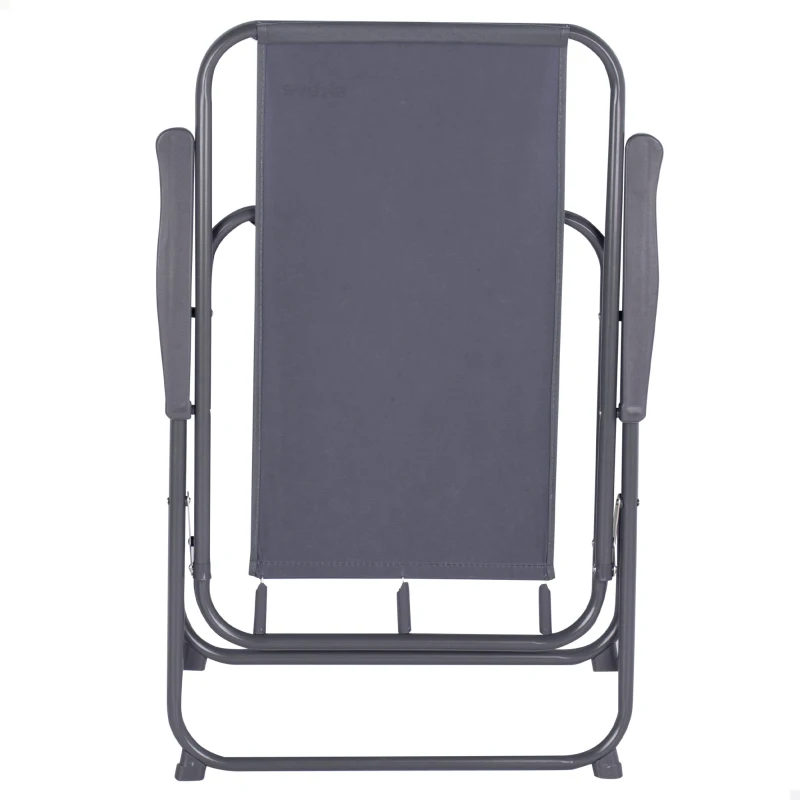 Silla Plegable de Camping con Topes Antivuelco, 53x5x81 Cm, Gris