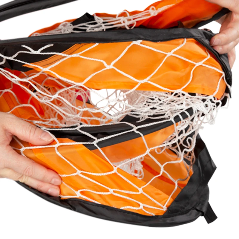 Pack de 2 Porterías de Fútbol Plegables Pop-Up, 120x80x80 Cm, Negro y Naranja