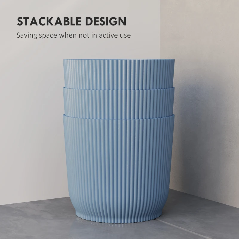 Outsunny Set of Three Ф22cm Planters - Blue