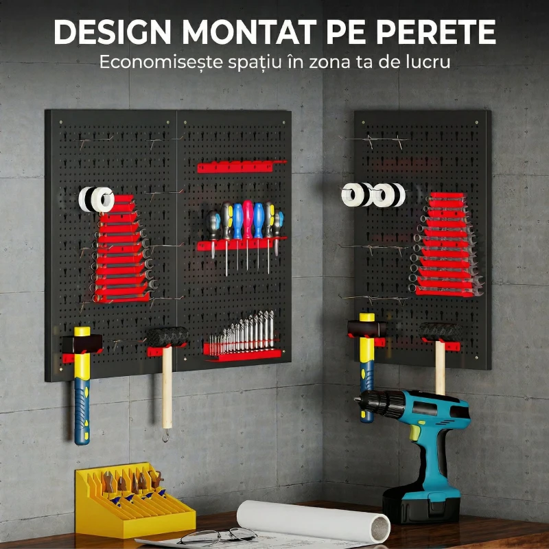 HOMCOM Panou perforat de perete