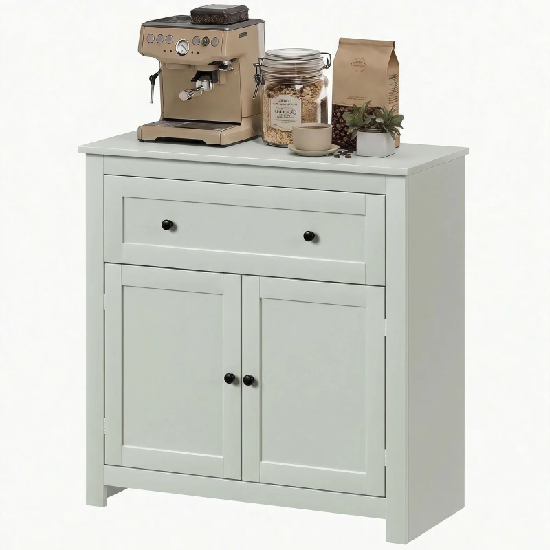 HOMCOM Sideboard Storage Cabinet, Modern Kitchen Cupboard with Adjustable Shelf, Drawer and Double Doors, Green
