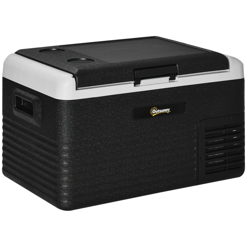 Outsunny 30L Portable Car Refrigerator - Grey and Black