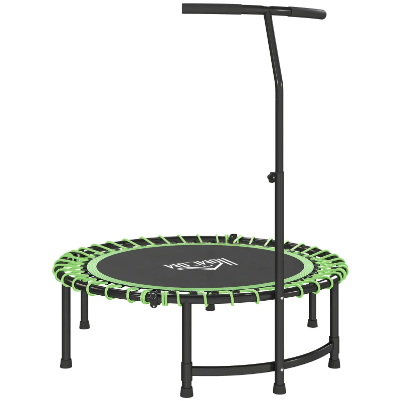HOMCOM Mini Round Steel Frame Trampoline w/ Adjustable Handle, Green