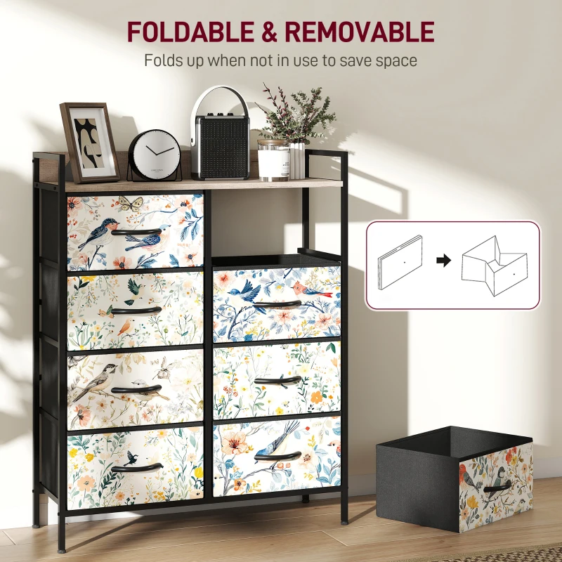 HOMCOM 8-Drawer Chest of Drawers - White