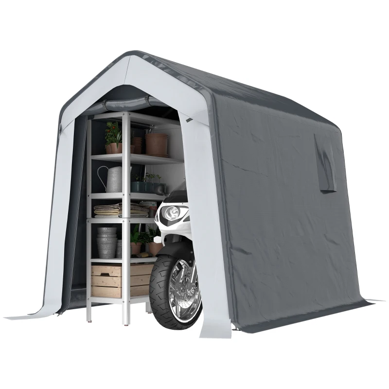 Outsunny 1.8 x 2.4m Garden Storage Shed Tent, Waterproof Portable Shed Shelter for Motorbike, Garden Tools, Bike Storage