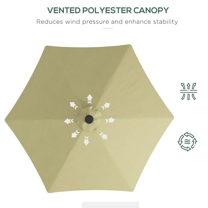 Outsunny 3(m) Solar LED Cantilever Parasol - Beige