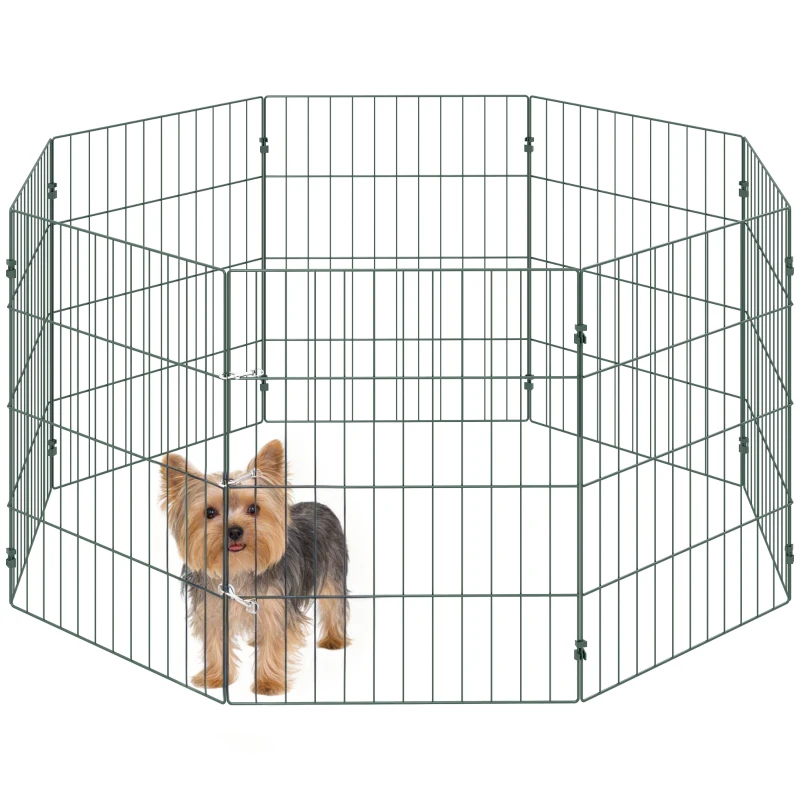 PawHut 8 Panel Pet Playpen for Small Dogs Indoor Outdoor 60 cm Height