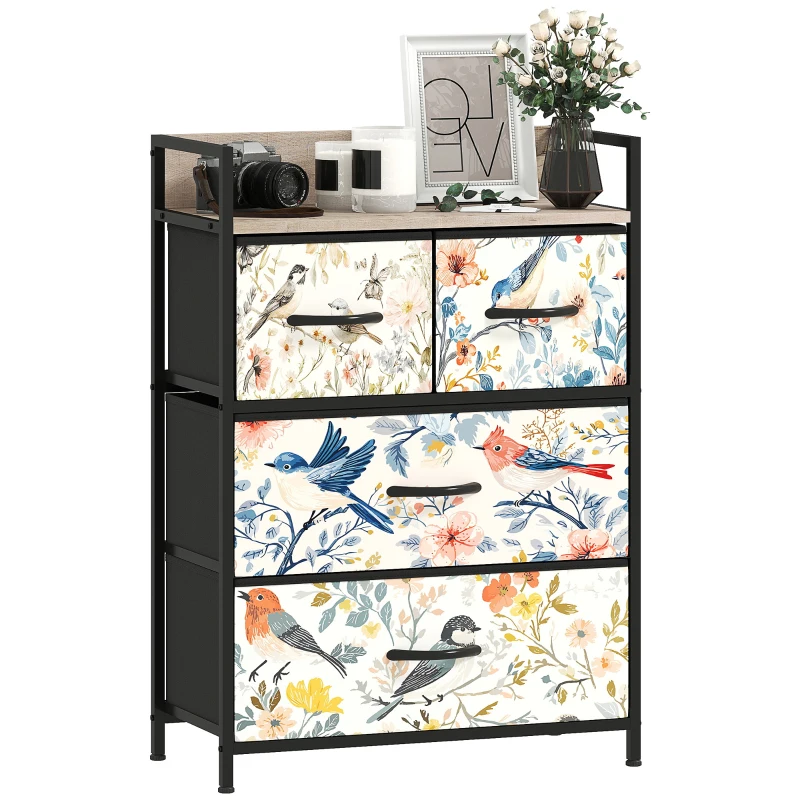 HOMCOM 4-Drawer Chest of Drawers - White
