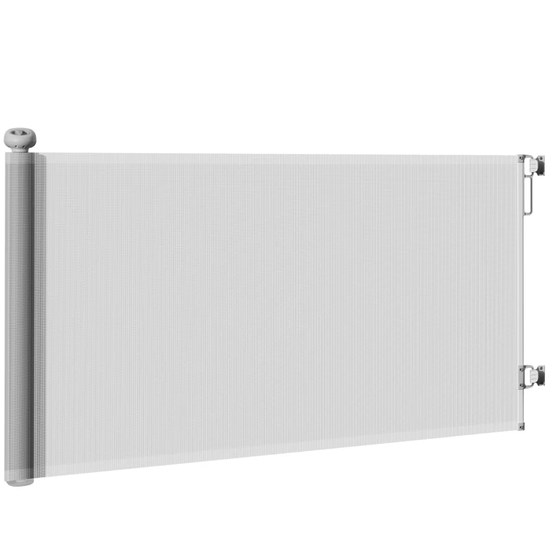 PawHut Retractable Stair Gate Extends Up to 180 cm Wide, Dog Gate for Doorways, Stairways, Hallways, Grey
