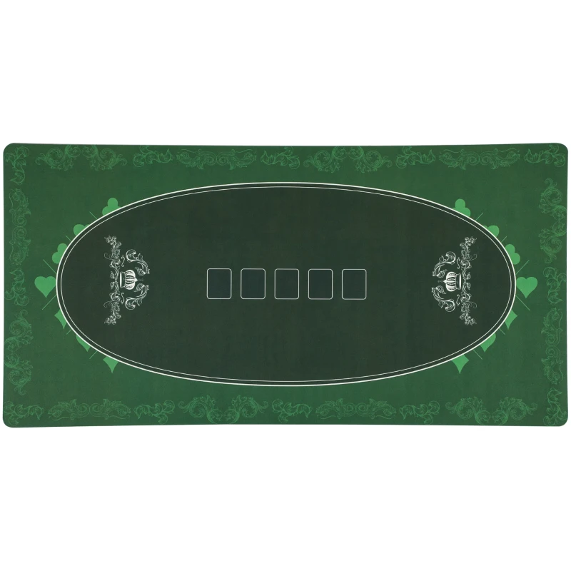 SPORTNOW Professional Poker Mat, Six-Player Water-resistant Poker Table with Felt Surface, Carry Bag, Green