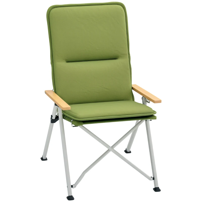 Outsunny Portable Padded Camping Chair, with Bag - Green