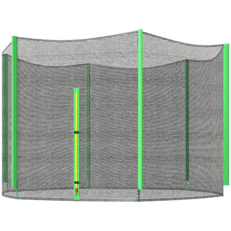 SPORTNOW 10ft Trampoline Net Replacement with 6 Plastic Pole Covers, Weather-Resistant Trampoline Netting Replacement with Zipped Entrance, Poles Not Included, Green