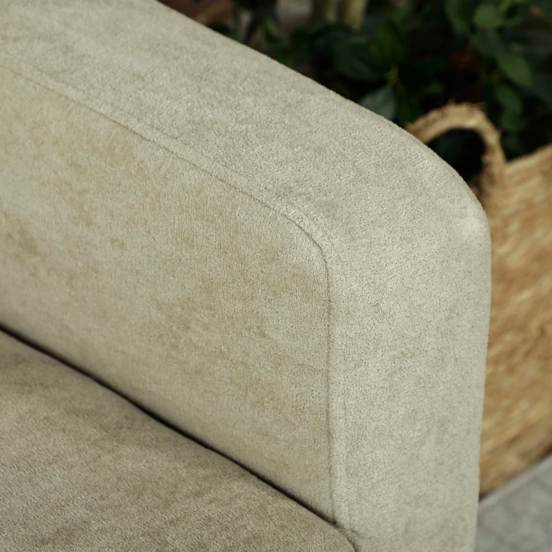 HOMCOM Two-Seater Velvet-Feel Sofa - Beige