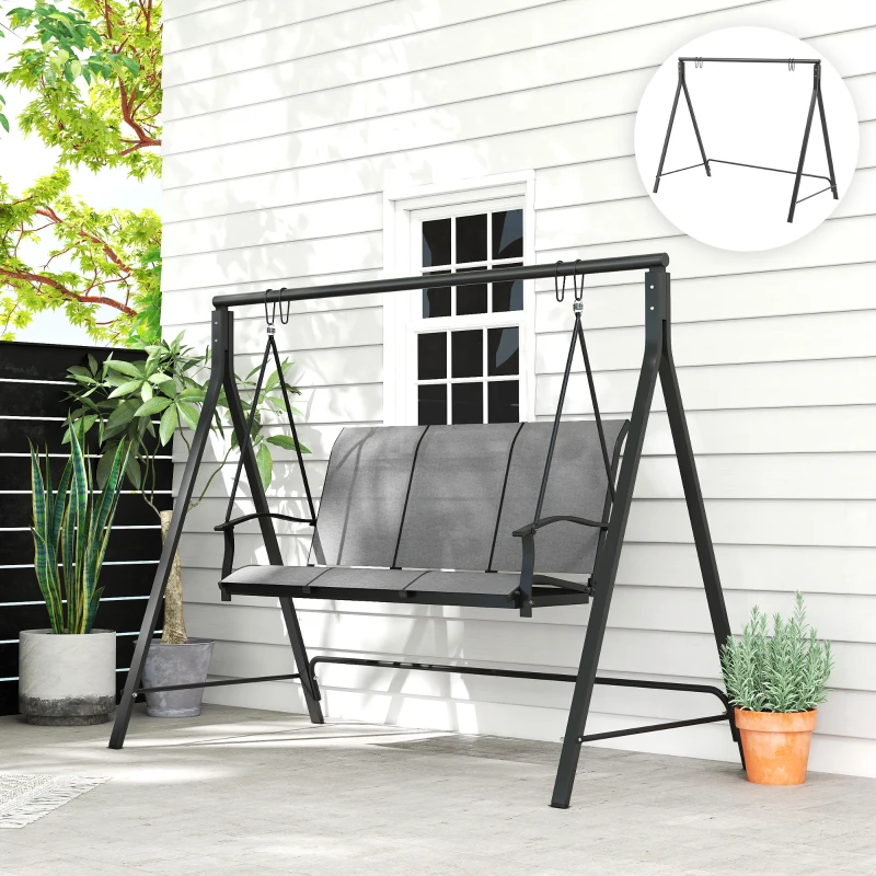 Outsunny Steel Frame Multi-Swing Seat Frame - Black