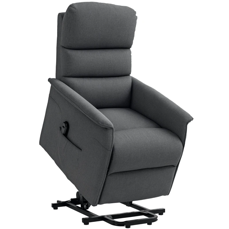 HOMCOM Electric Riser Recline Armchair, with Footrest - Dark Grey