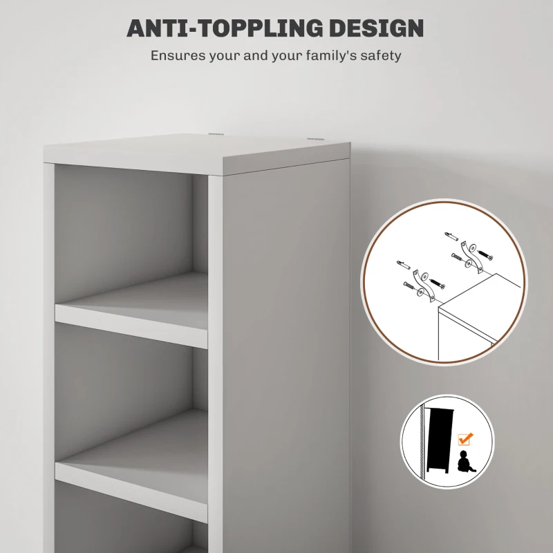 HOMCOM 204 CD Tall Narrow Media Storage Tower - White
