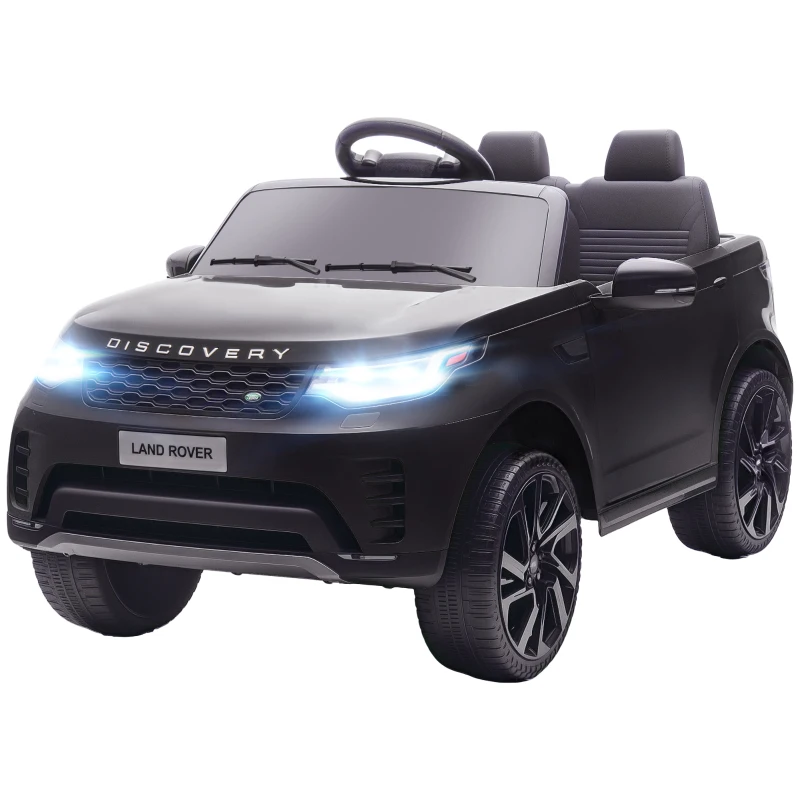 AIYAPLAY Land Rover Discovery Licensed 12V Kids Electric Car with Remote, 4 Wheel Suspension, Slow Start, Lights, Music, Black