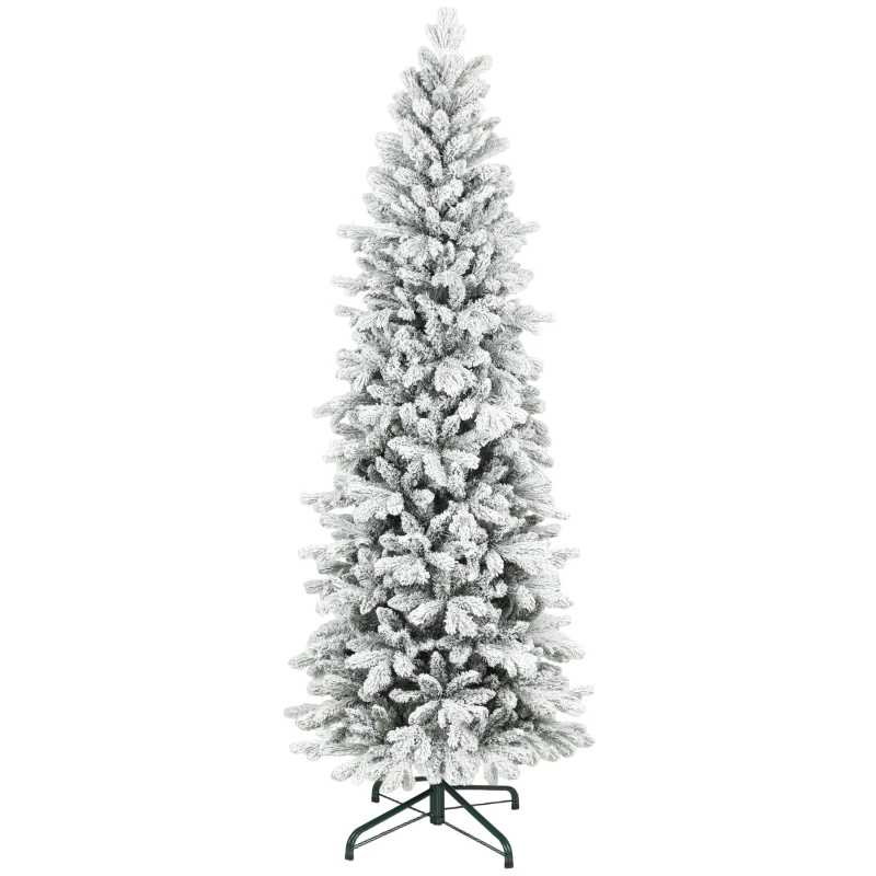 HOMCOM 7ft Flocked Artificial Christmas Tree