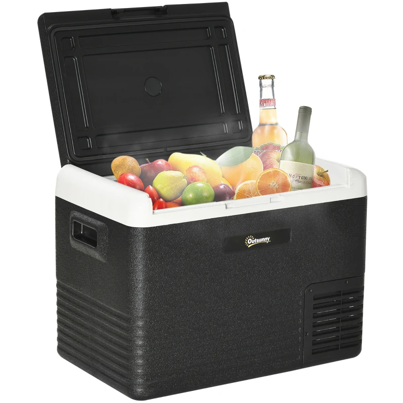 Outsunny 40L Portable Car Refrigerator - Grey and Black
