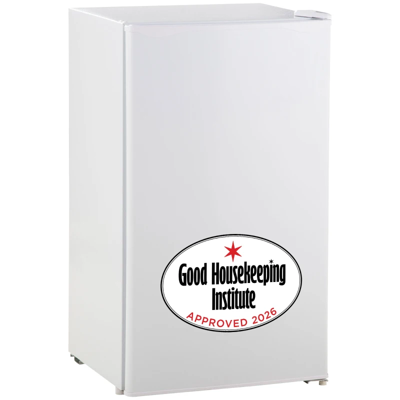 HOMCOM 91L Small Fridge with Chiller Box Under Counter Fridge with Reversible Door, Good Housekeeping Institute Approved, White
