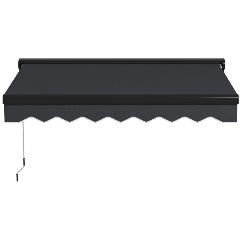 Outsunny 3 x 2.5m Electric Awning with LED Light, Aluminium Frame Retractable Awning Sun Canopies for Patio Door Window