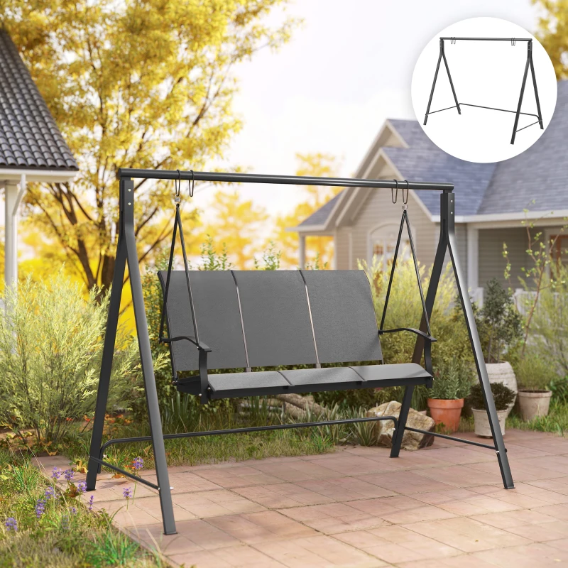 Outsunny Steel Frame Multi-Swing Seat Frame - Black