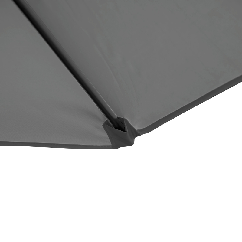 Outsunny 2.5M Garden Cantilever Parasol, Offset Roma Patio Umbrella Hanging Sun Shade Canopy Shelter with 360° Rotation and Cross Base, Dark Grey