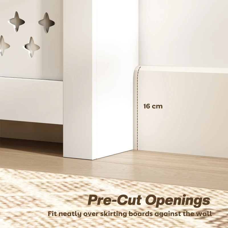 HOMCOM 108 x 19 cm Minimal Radiator Cover, with 2 Drawers - White