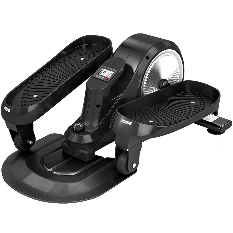 SPORTNOW Under Desk Elliptical Machine with LCD Monitor, 8 Adjustable Magnetic Resistances for 2-in-1 Seat & Stand Up Exercise