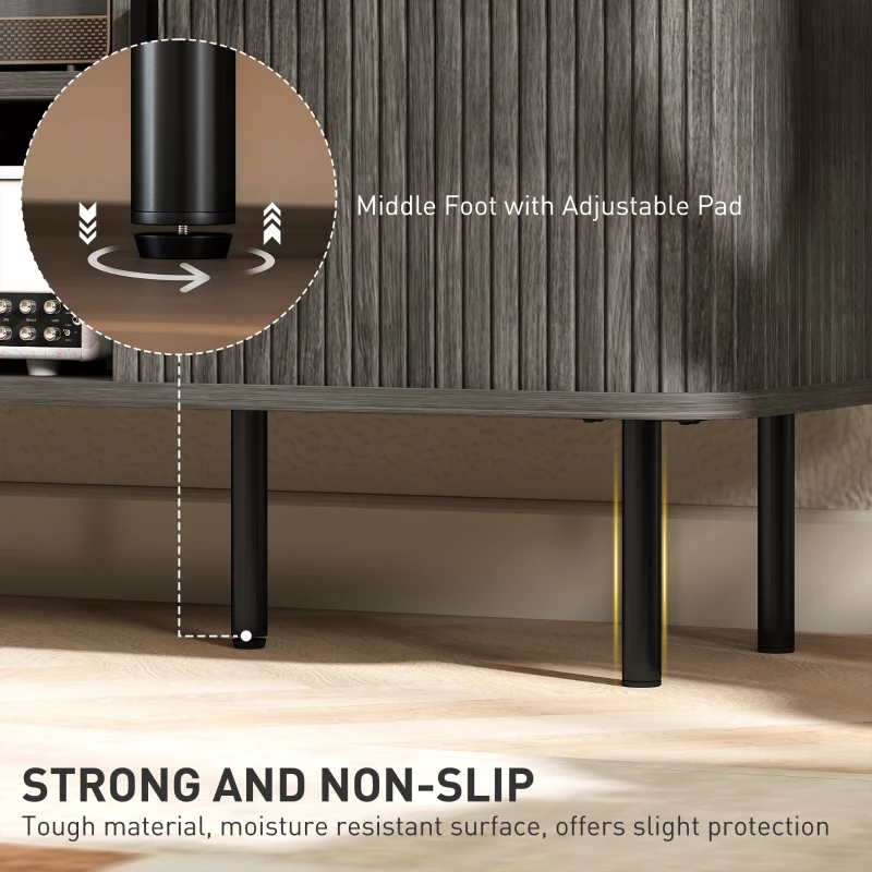 HOMCOM TV Stand Cabinet for TVs up to 55 Inches, TV Unit with Storage Shelves and Cupboard for Living Room, Grey