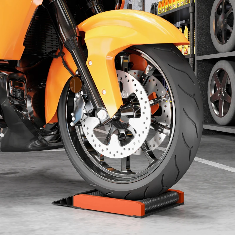 HOMCOM Motorcycle Wheel Cleaning Roller Stand with Aluminium Alloy Frame and Rollers, Motorcycle Maintenance Stand for Tyre Cleaning and Chain Lubrication, Fit Tyre Width < 180mm, Bikes < 500lb, Black