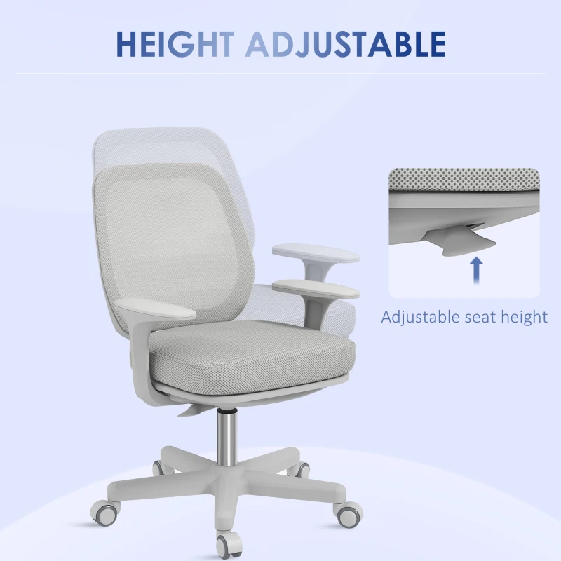 Vinsetto 44-56cm Mesh Back Office Chair - Grey