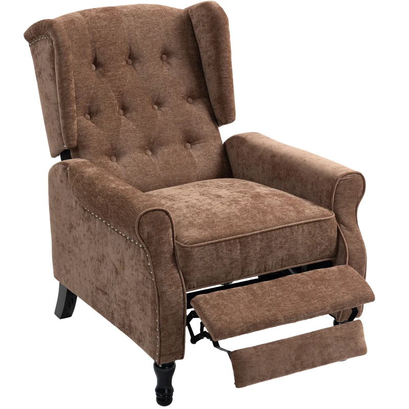HOMCOM 150° Reclining Vintage Armchair, with footrest - Brown