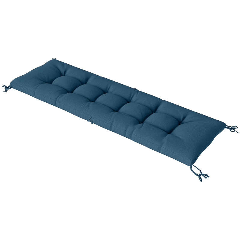 Outsunny Sun Lounger Cushion, Memory Foam Patio Chair Cushion with Ties, Outdoor Seat Pad Fits 190 x 60 cm Lounger, Blue