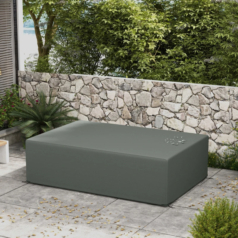 Outsunny Outdoor Garden Furniture Cover Waterproof, Anti-UV 600D Heavy Duty Oxford Fabric Patio Furniture Cover for Rectangular Sofa Table Set, Dark Grey, 245 x 165 x 66 cm