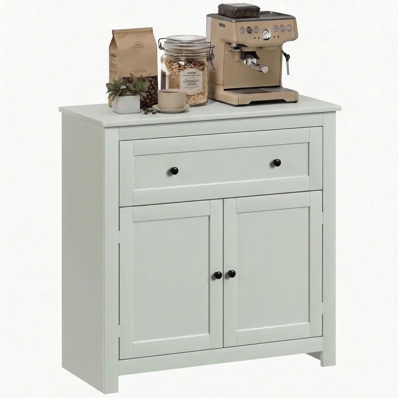 HOMCOM Sideboard Storage Cabinet, Modern Kitchen Cupboard with Adjustable Shelf, Drawer and Double Doors, Green