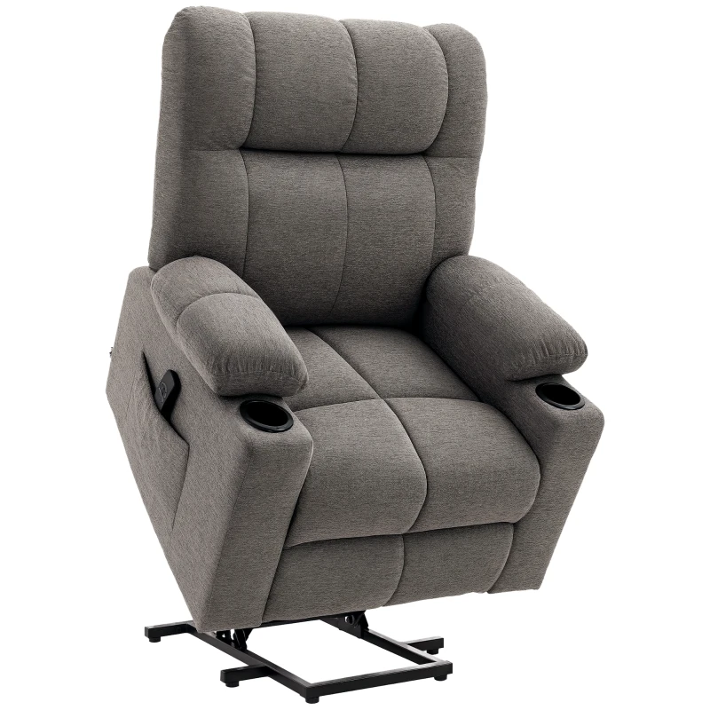 HOMCOM Electric Riser and Recliner Chair for Elderly, Power Lift Recliner Chair with Remote Control, Grey