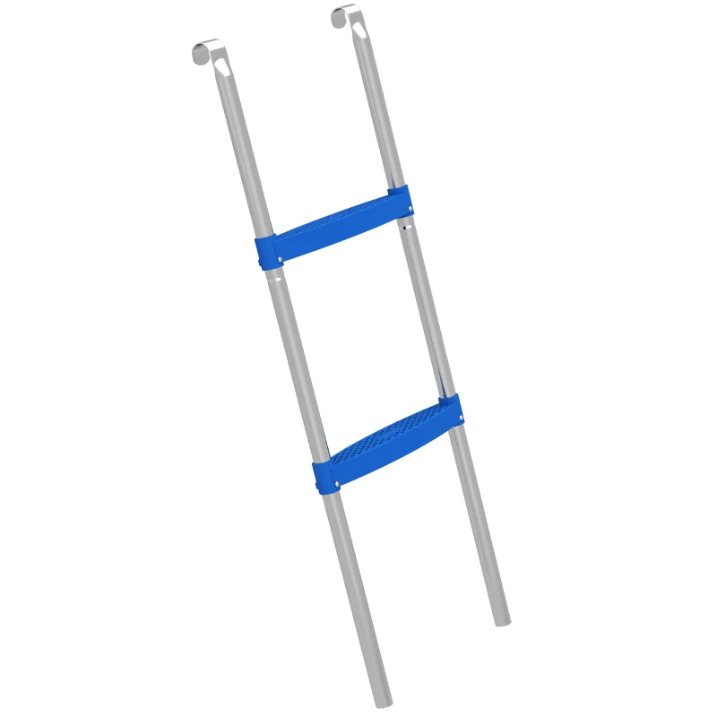 SPORTNOW Trampoline Ladder, 2-Steps with Horizontal Wide Steps, Universal Hook, Galvanised Steel Frame, 150kg Load Capacity
