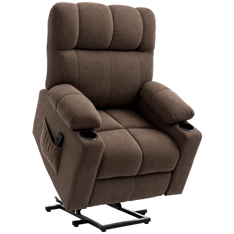 HOMCOM Electric Riser and Recliner Chair for Elderly, Power Lift Recliner Chair with Remote Control, Dark Brown