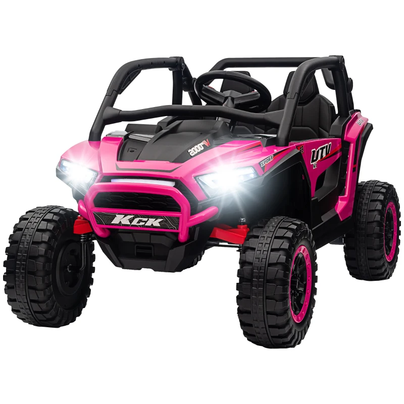 AIYAPLAY 2 Seater 24V 7AH Ride on Truck, Battery Powered Electric Ride On Car w/ Remote, Suspension, 3 Speeds, Pink