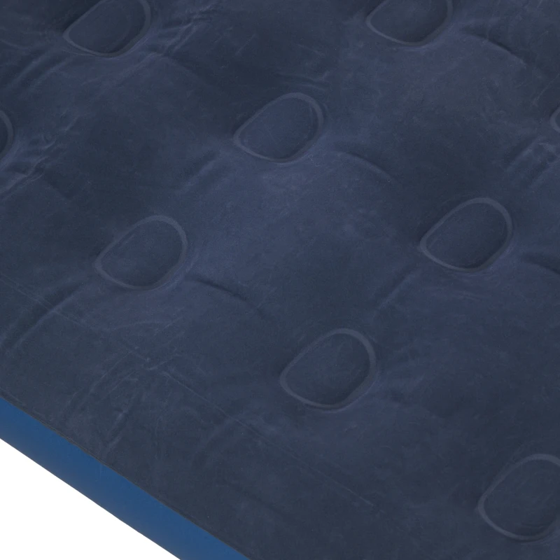 Outsunny Single Air Bed with Hand Pump, Inflatable Mattress with Flocked Surface for Guest, Camping, Travel, 191 x 73 x 22cm, Blue