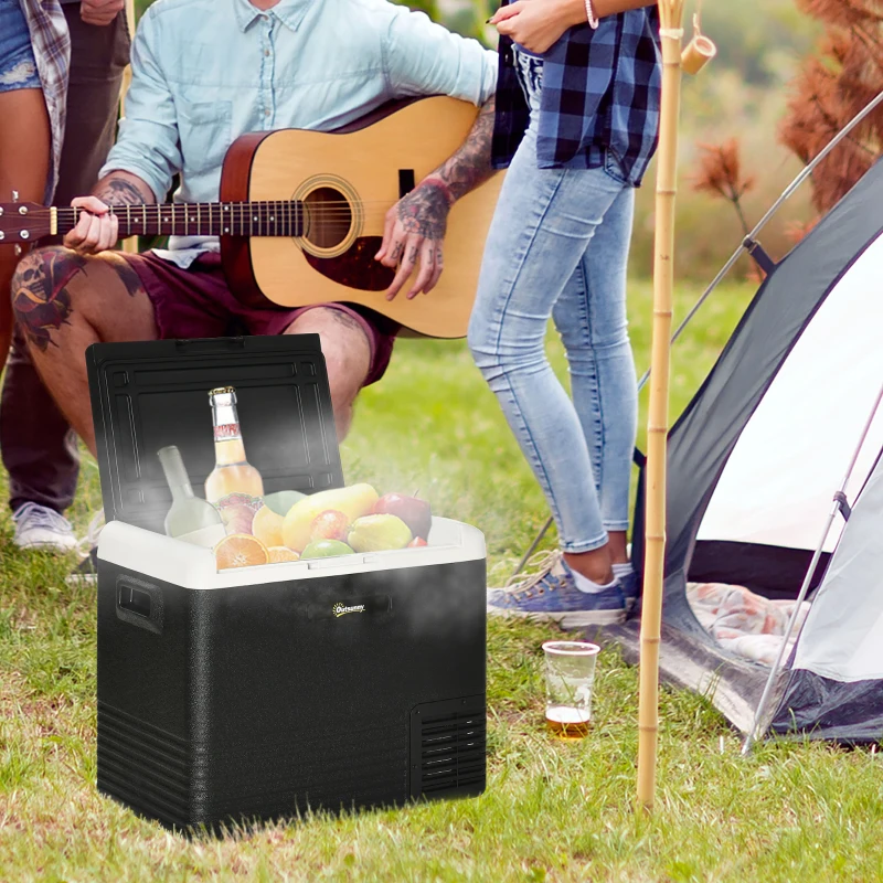 Outsunny 50L Portable Car Refrigerator - Grey and Black