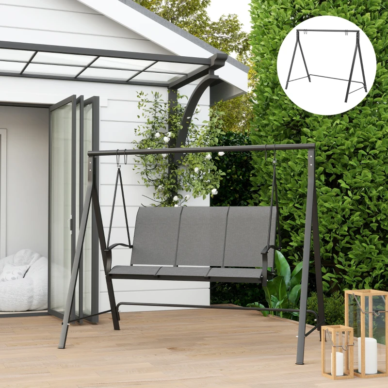 Outsunny Steel Frame Multi-Swing Seat Frame - Black