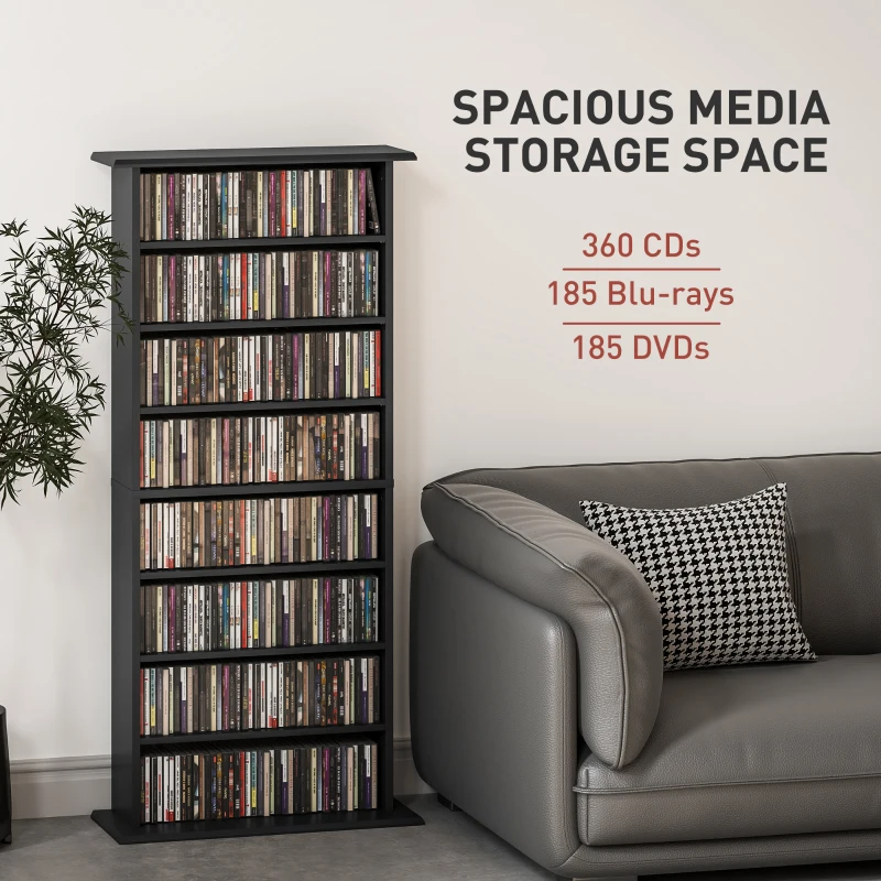 HOMCOM 360 CD Storage Unit - Black