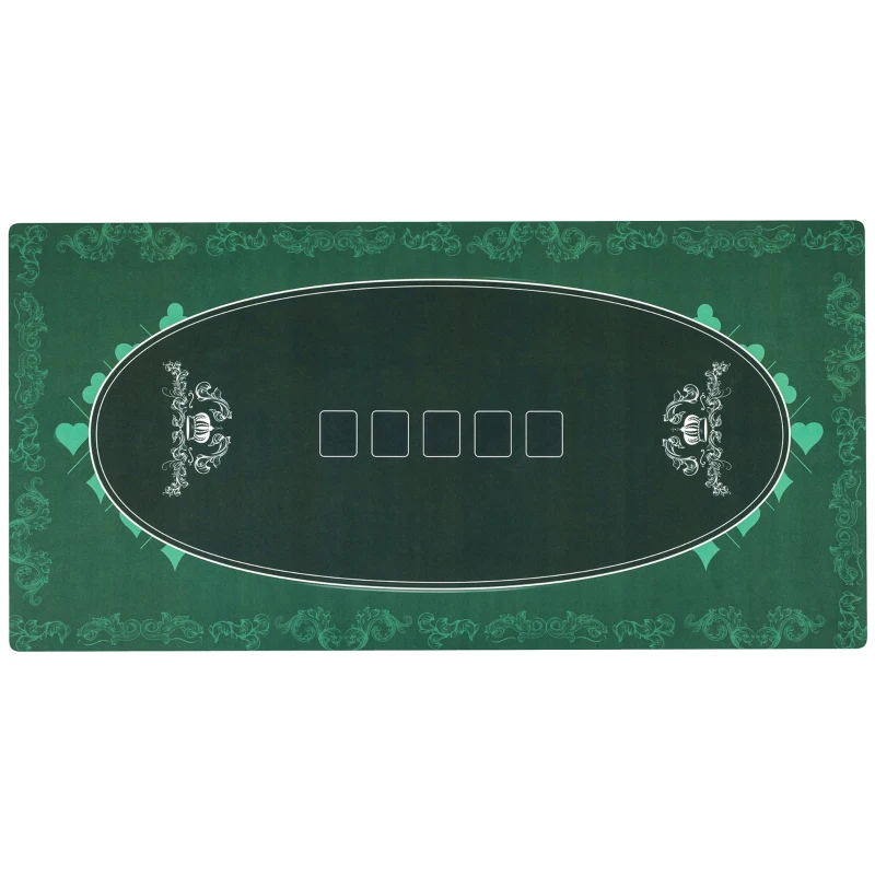 SPORTNOW Professional Poker Mat, 12-Player Water-resistant Poker Table with Felt Surface, Carry Bag, Green