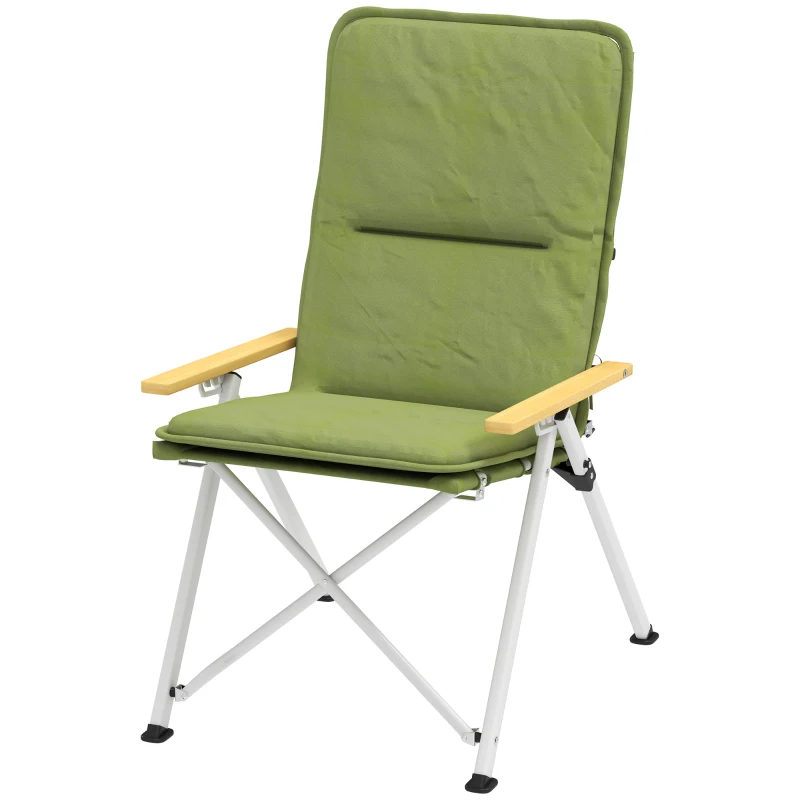 Outsunny Portable Padded Camping Chair, with Bag - Green